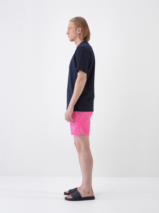 Navy Blue Regular Fit Cotton T-Shirt - 3