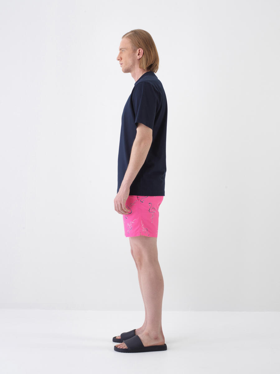 Navy Blue Regular Fit Cotton T-Shirt - 3