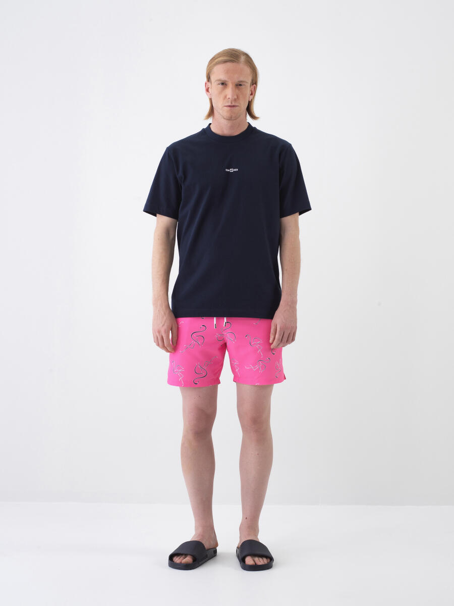 Navy Blue Regular Fit Cotton T-Shirt - 2