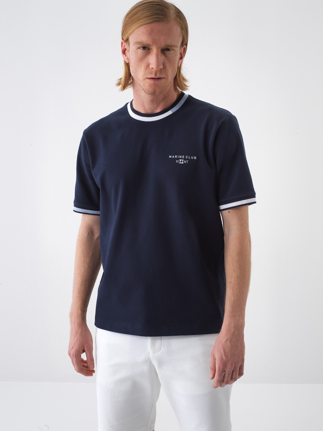 Navy Blue Regular Fit Cotton T-Shirt - 1