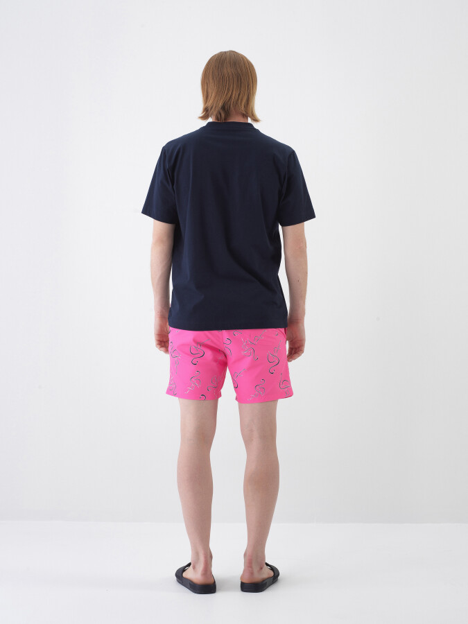 Navy Blue Regular Fit Cotton T-Shirt - 5