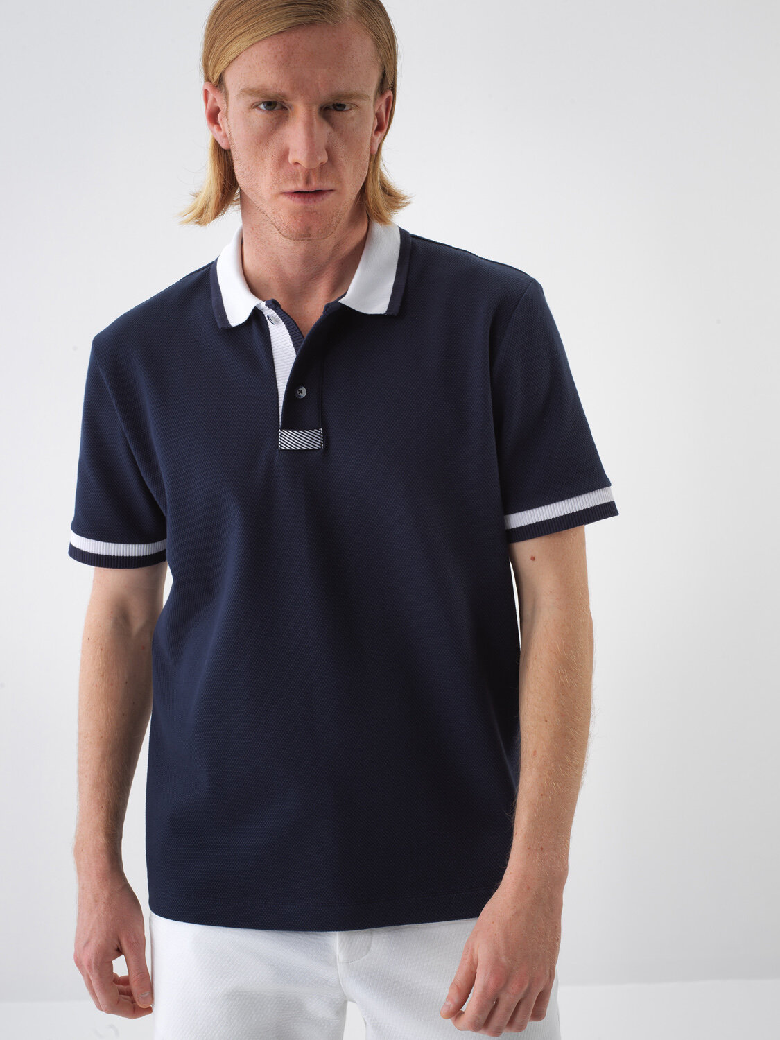 Navy Blue Regular Fit Cotton T-Shirt - 1