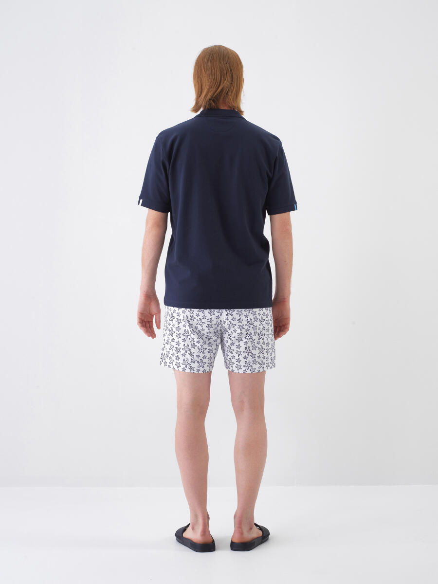 Navy Blue Regular Fit Cotton T-Shirt - 5