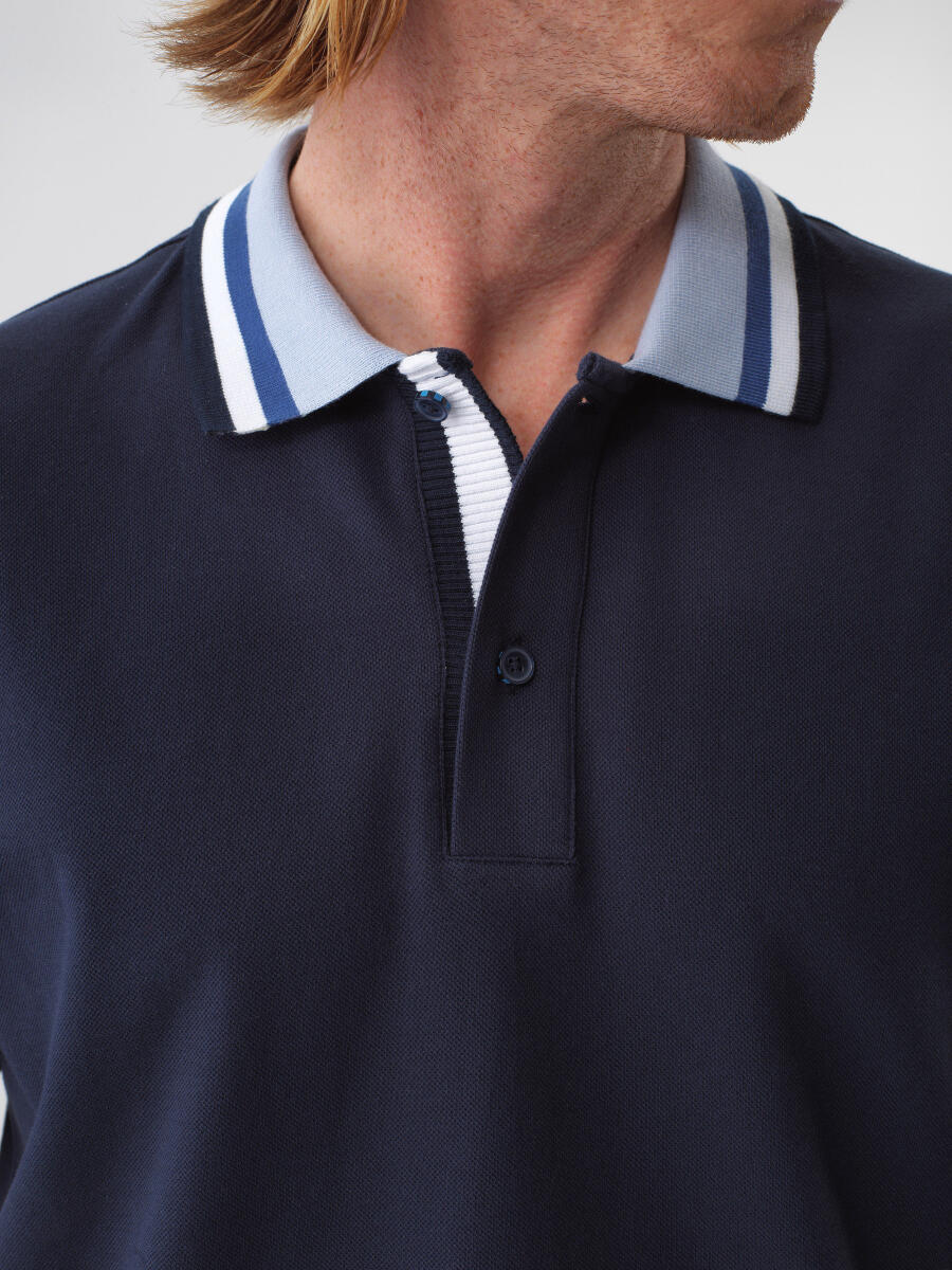 Navy Blue Regular Fit Cotton T-Shirt - 3