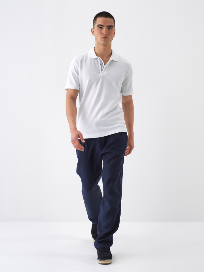 White Regular Fit Cotton T-Shirt - 2