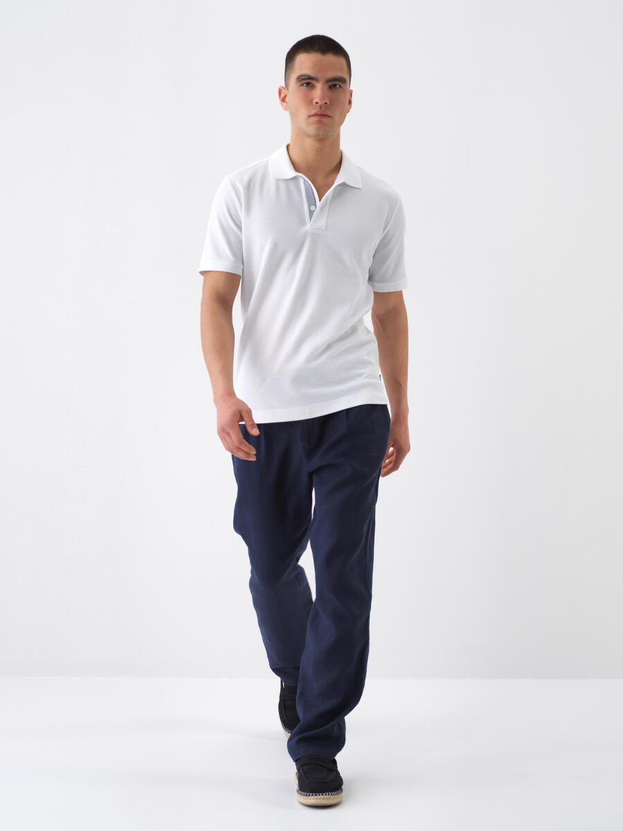 White Regular Fit Cotton T-Shirt - 2