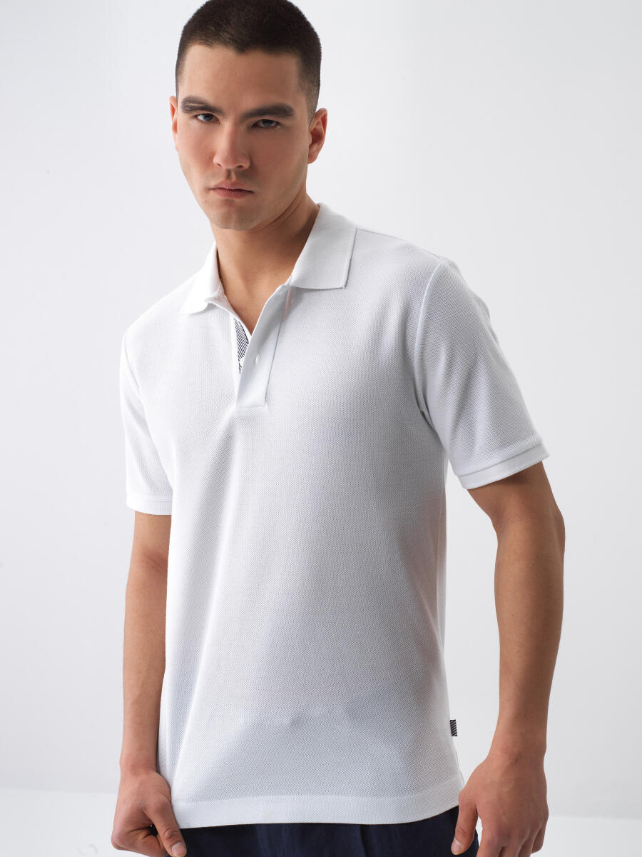 White Regular Fit Cotton T-Shirt - 1