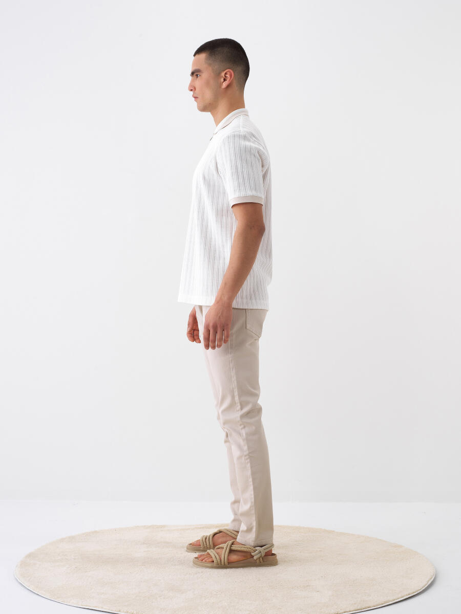 White Regular Fit Cotton T-Shirt - 3