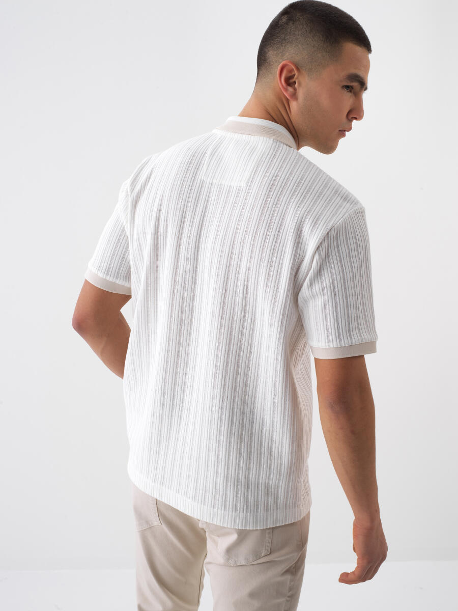 White Regular Fit Cotton T-Shirt - 4