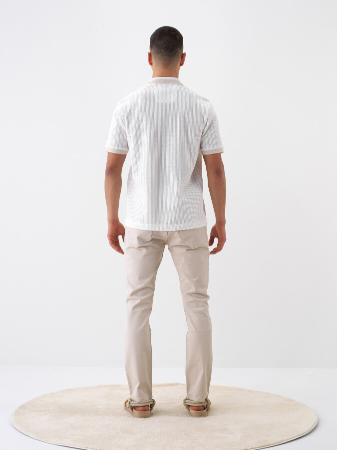 White Regular Fit Cotton T-Shirt - 5