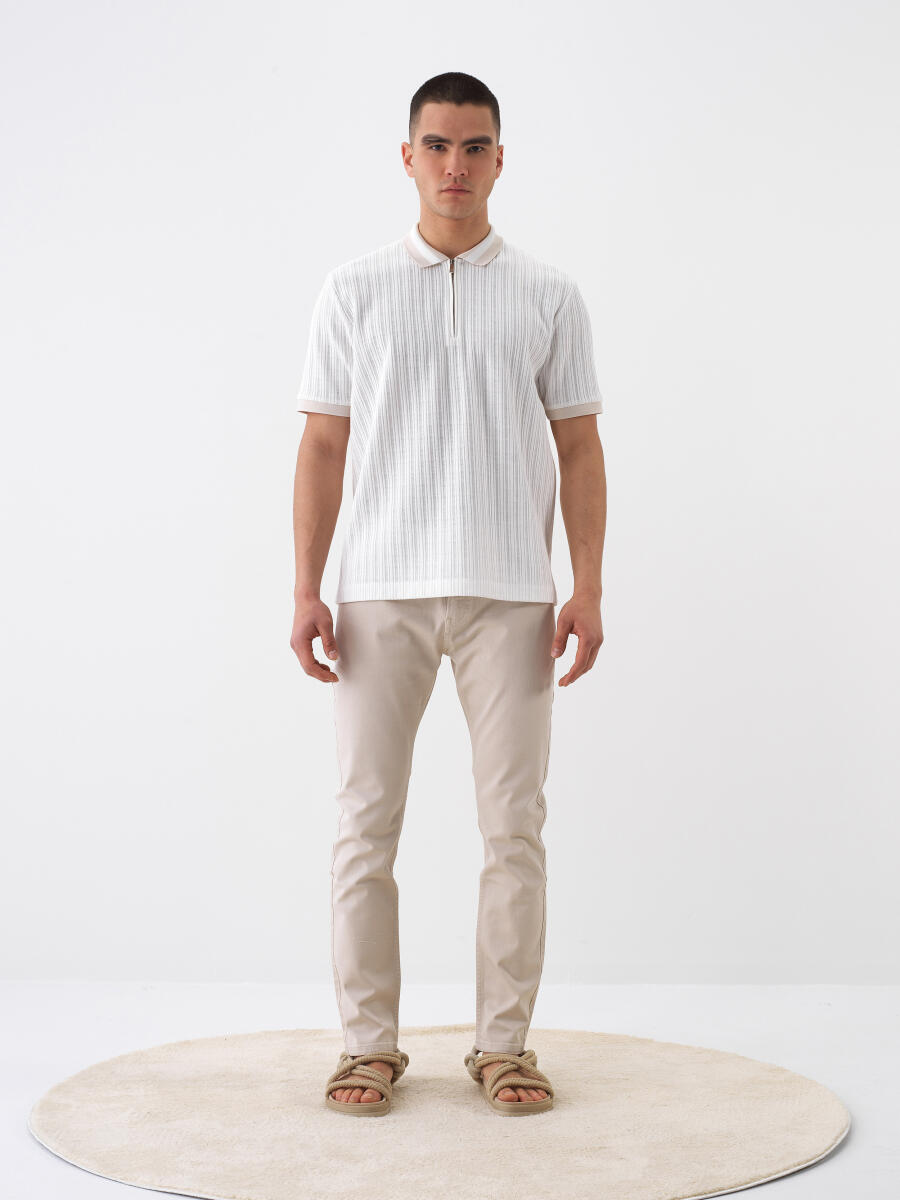 White Regular Fit Cotton T-Shirt - 2