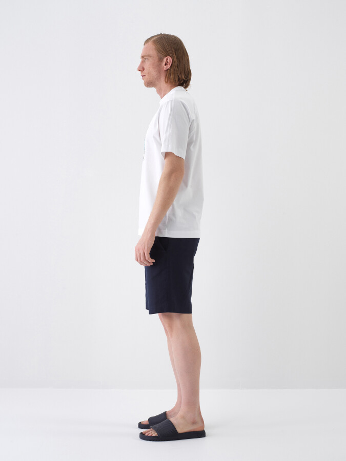 White Regular Fit Cotton T-Shirt - 3