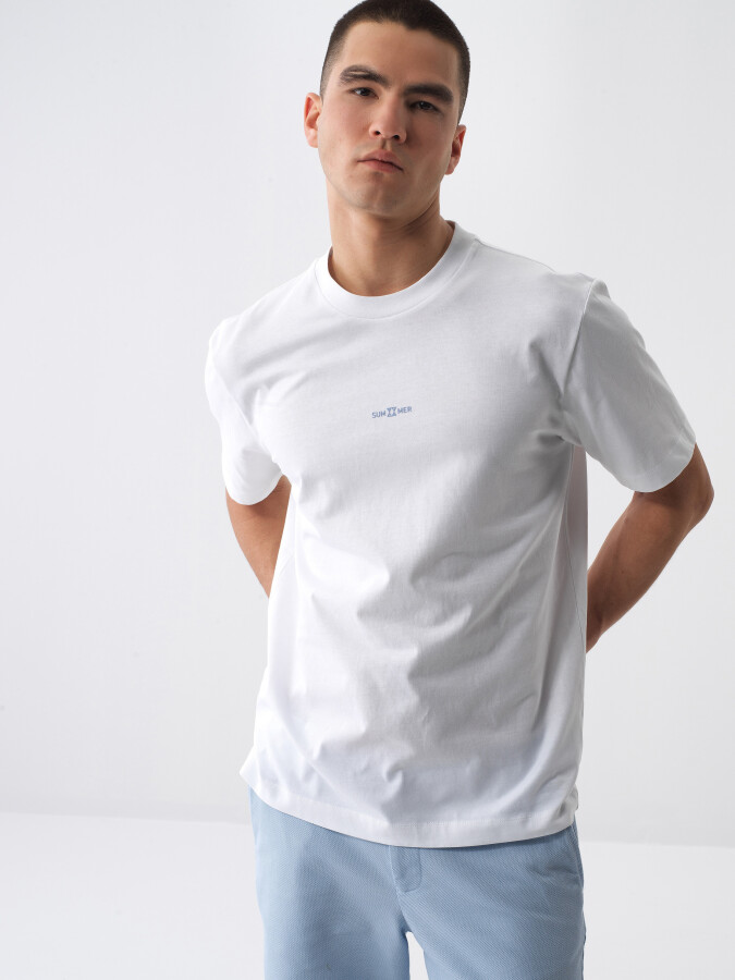White Regular Fit Cotton T-Shirt