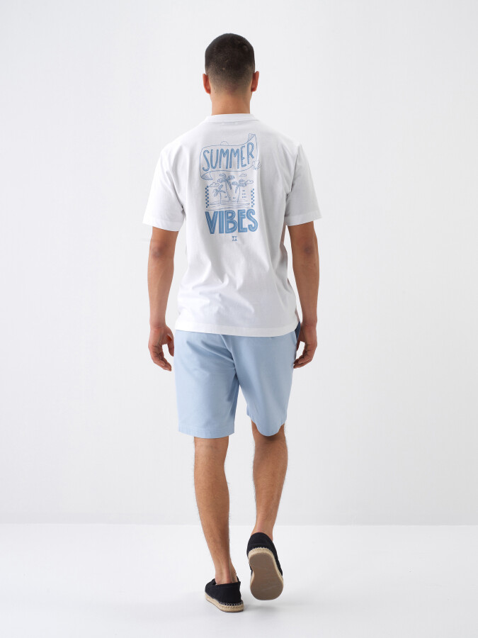 White Regular Fit Cotton T-Shirt - 6