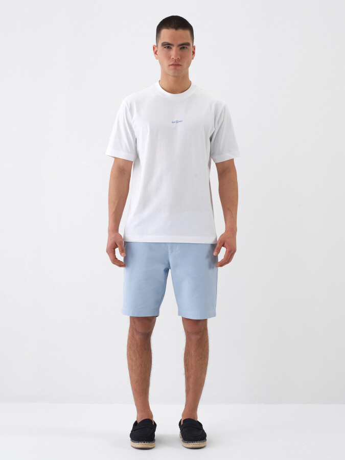 White Regular Fit Cotton T-Shirt - 2