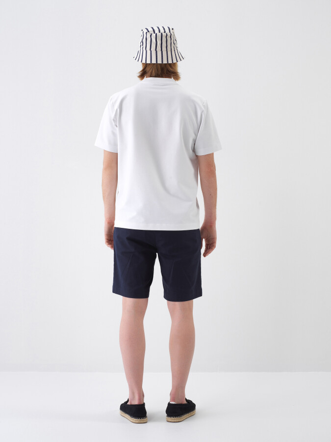 White Regular Fit Cotton T-Shirt - 5