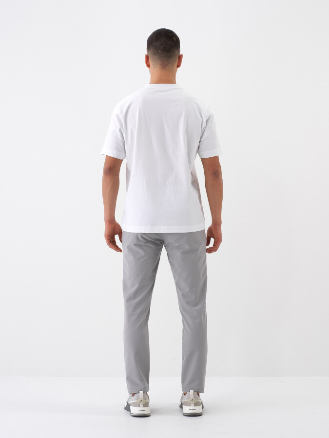 White Regular Fit Cotton T-Shirt - 5