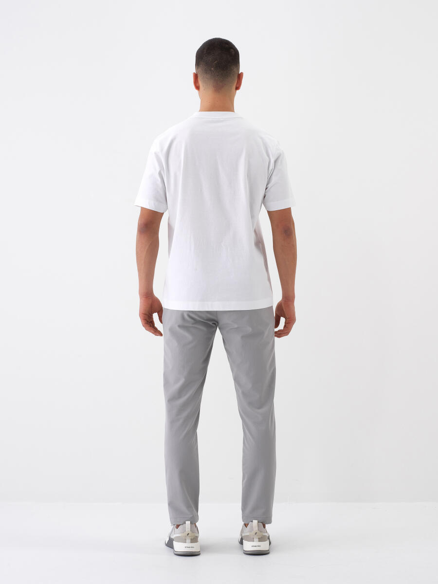 White Regular Fit Cotton T-Shirt - 5