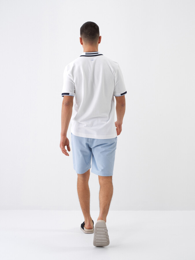 White Regular Fit Cotton T-Shirt - 6