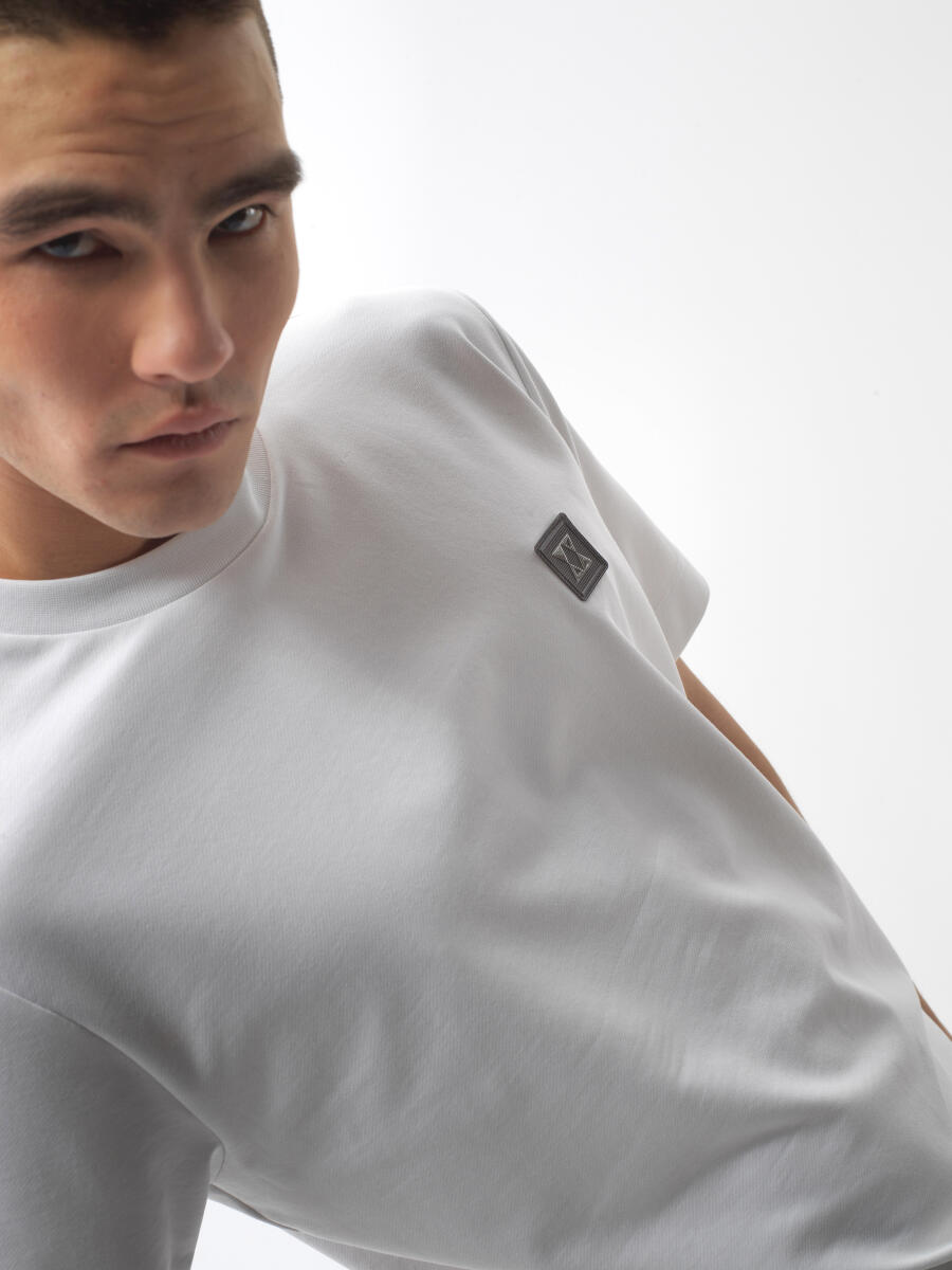 White Regular Fit Cotton T-Shirt - 1