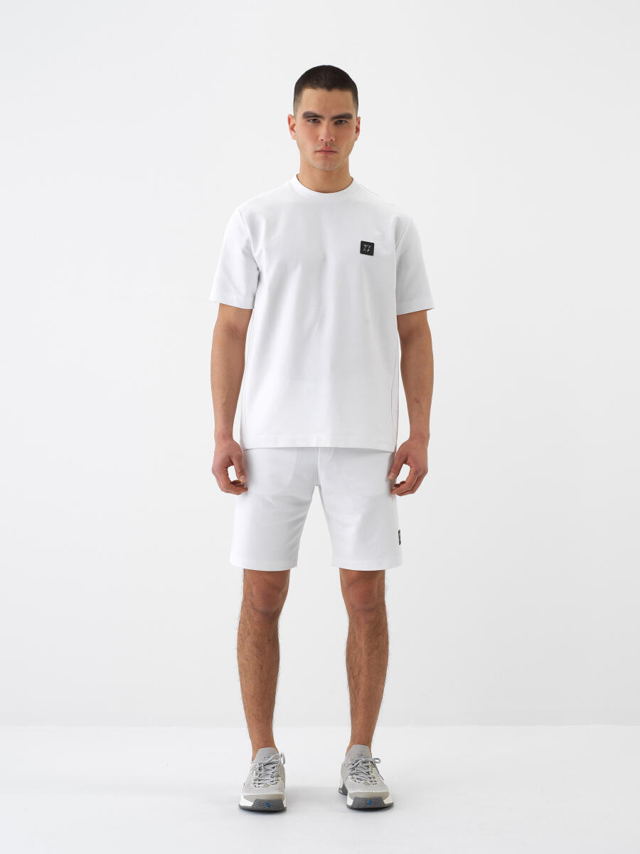 White Regular Fit Cotton T-Shirt - 2