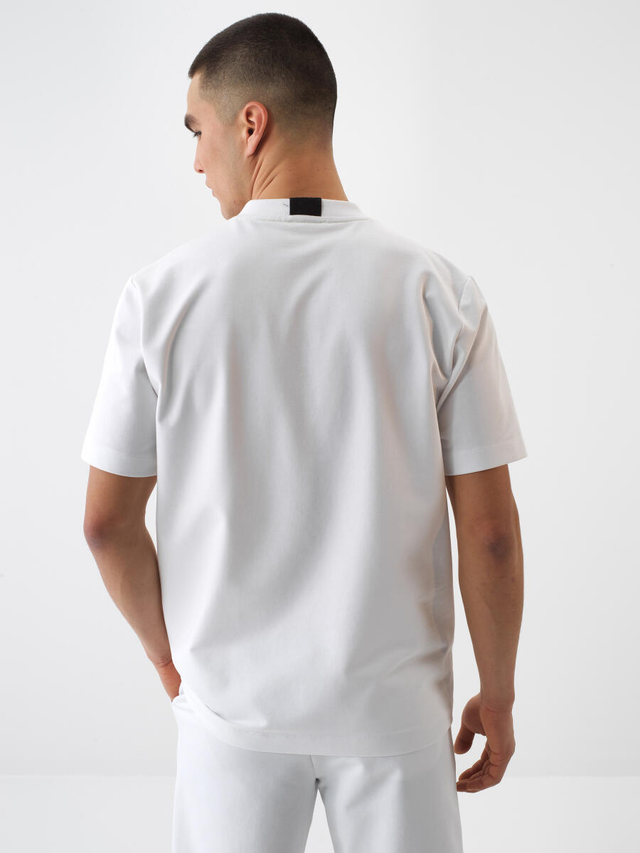 White Regular Fit Cotton T-Shirt - 4