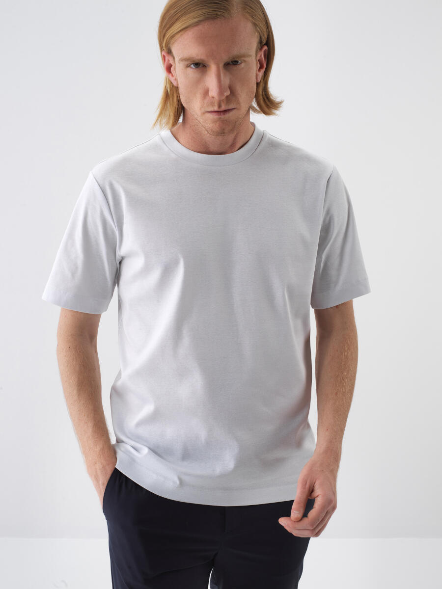 White Regular Fit Cotton T-Shirt - 1