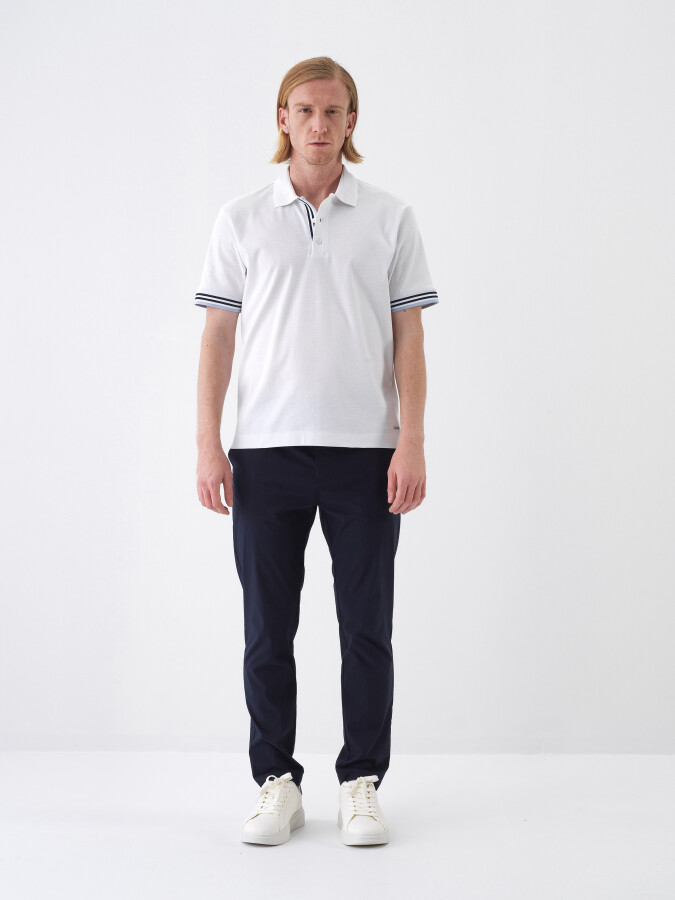 White Regular Fit Cotton T-Shirt - 2