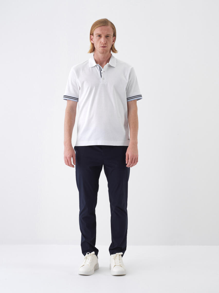 White Regular Fit Cotton T-Shirt - 2