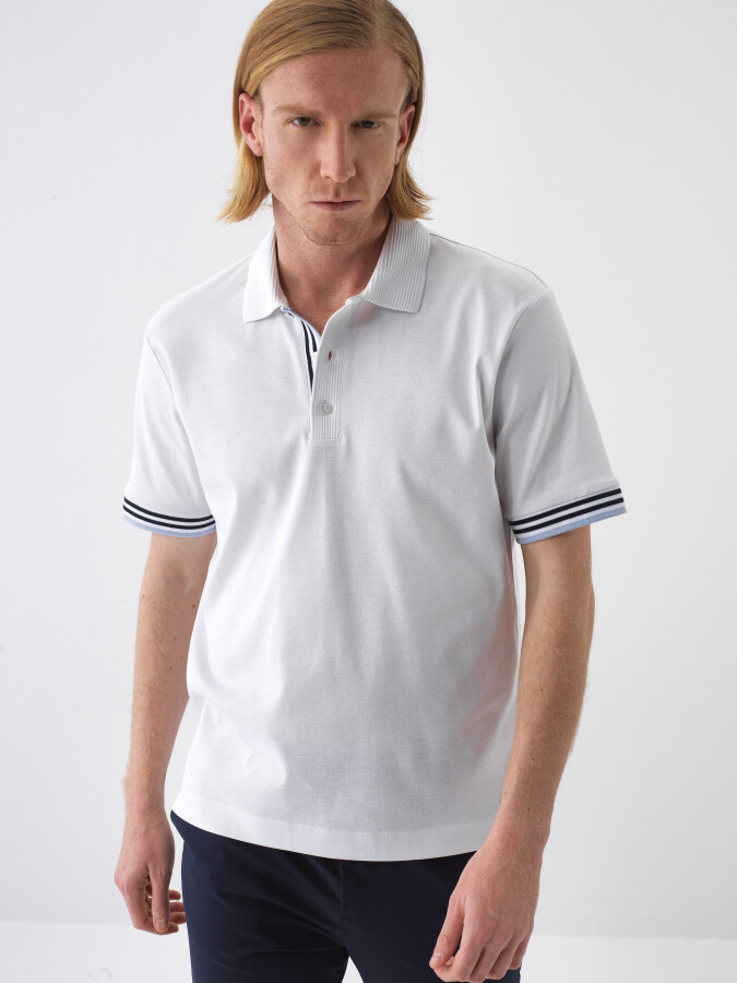 White Regular Fit Cotton T-Shirt - 1