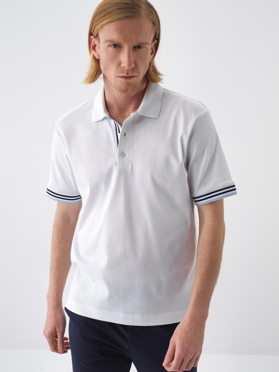 White Regular Fit Cotton T-Shirt - 1