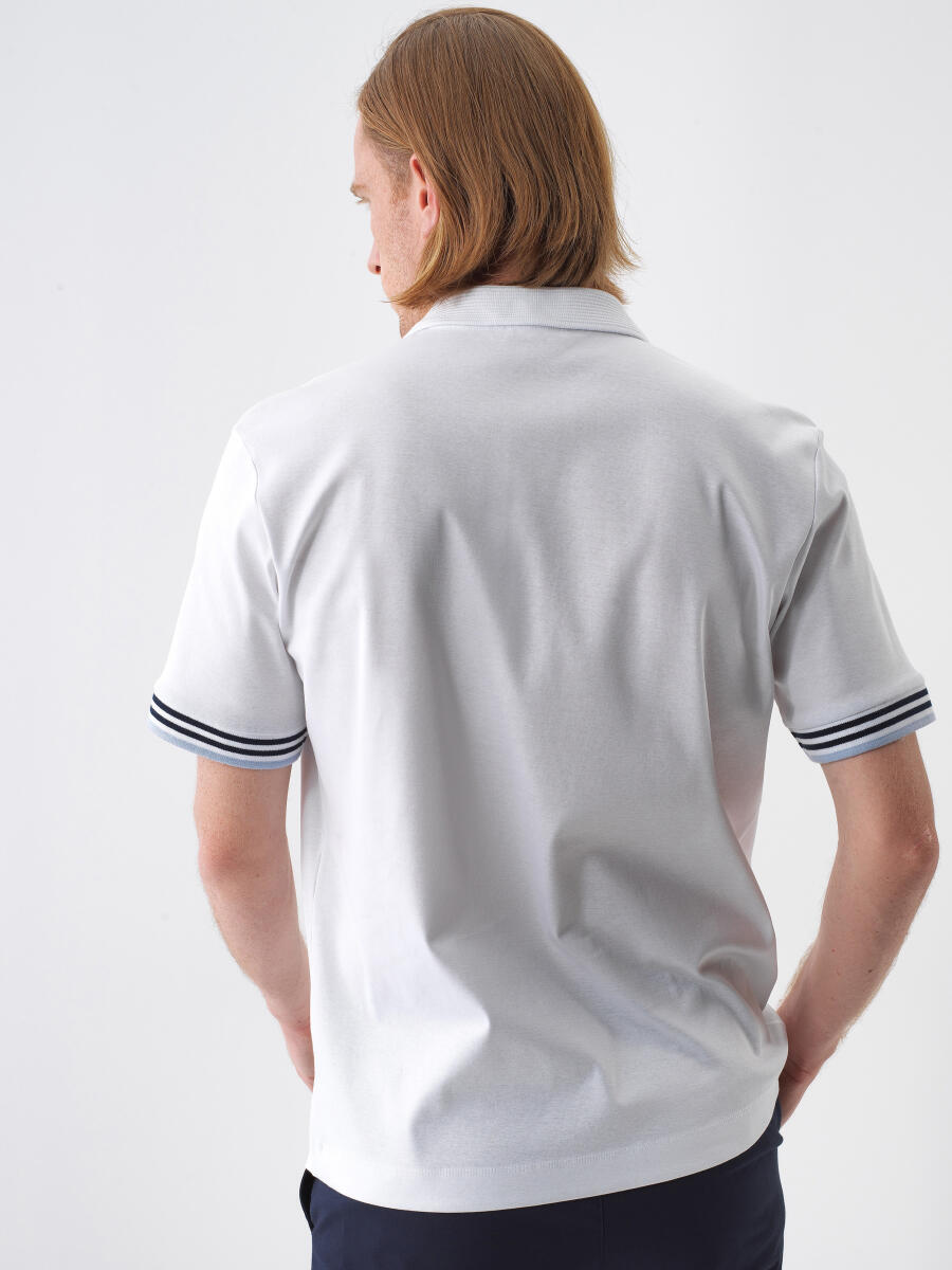 White Regular Fit Cotton T-Shirt - 4