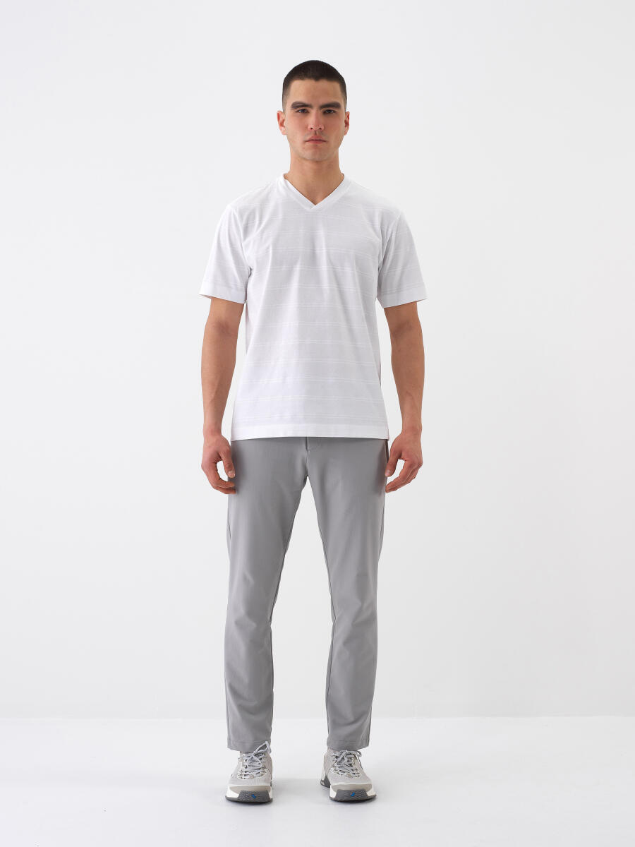 White Regular Fit Cotton T-Shirt - 2