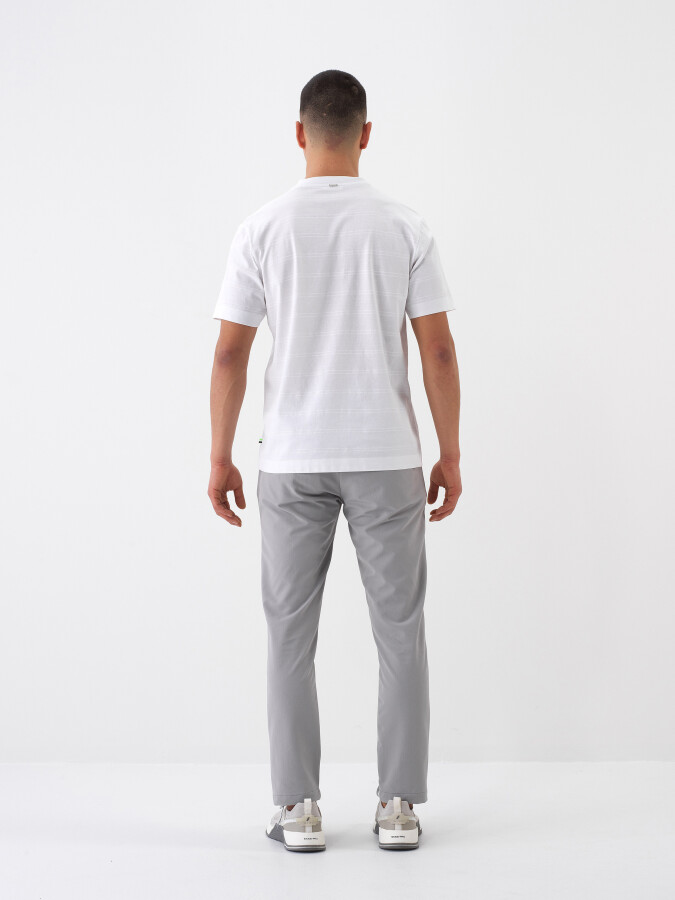White Regular Fit Cotton T-Shirt - 5
