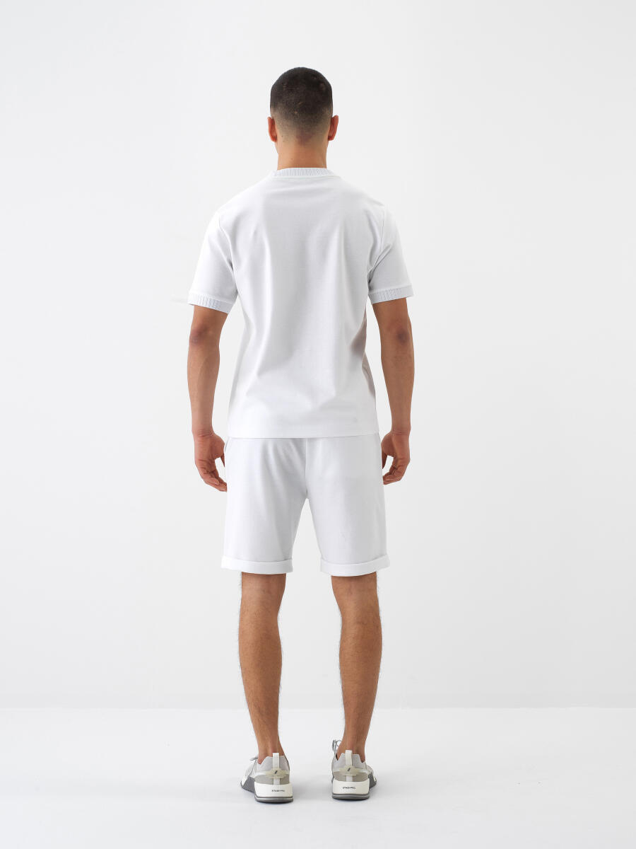 White Regular Fit Cotton T-Shirt - 6