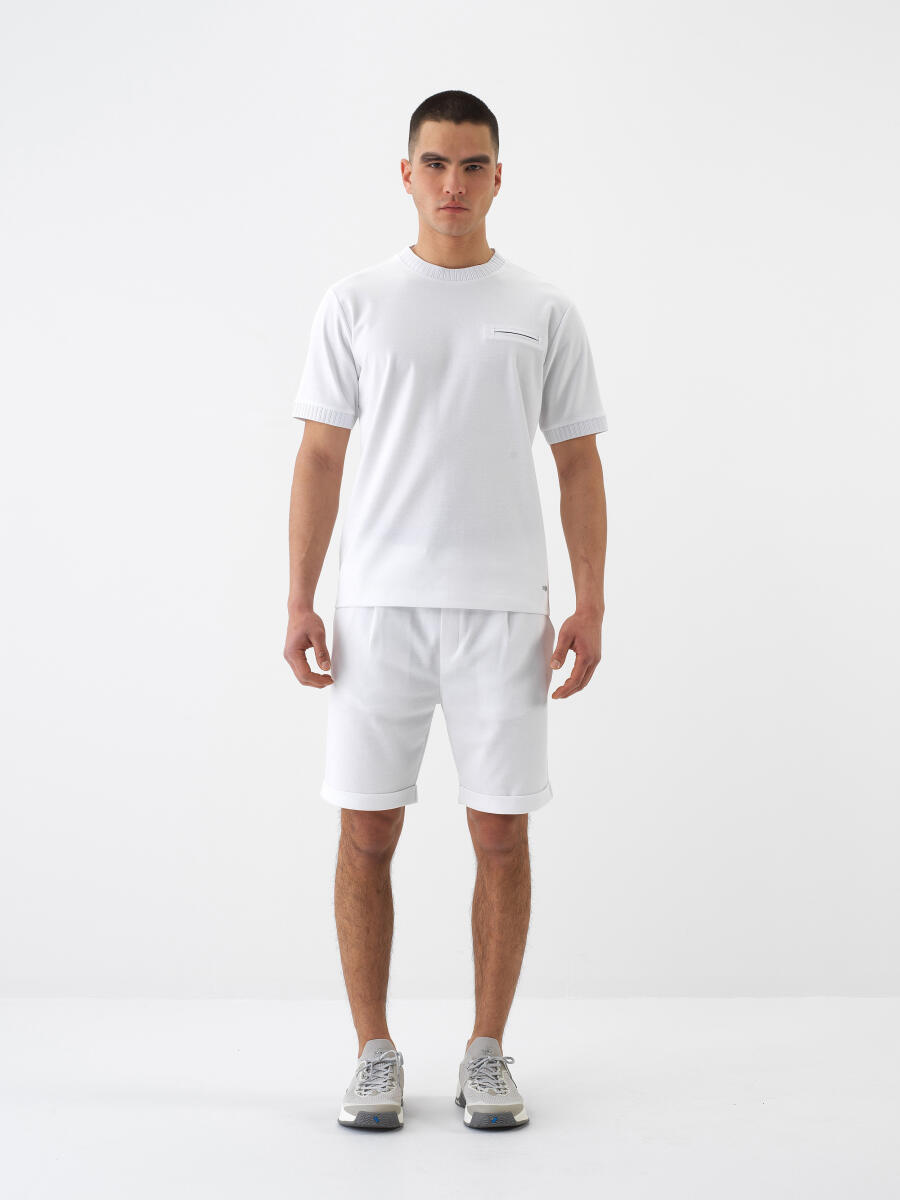 White Regular Fit Cotton T-Shirt - 2