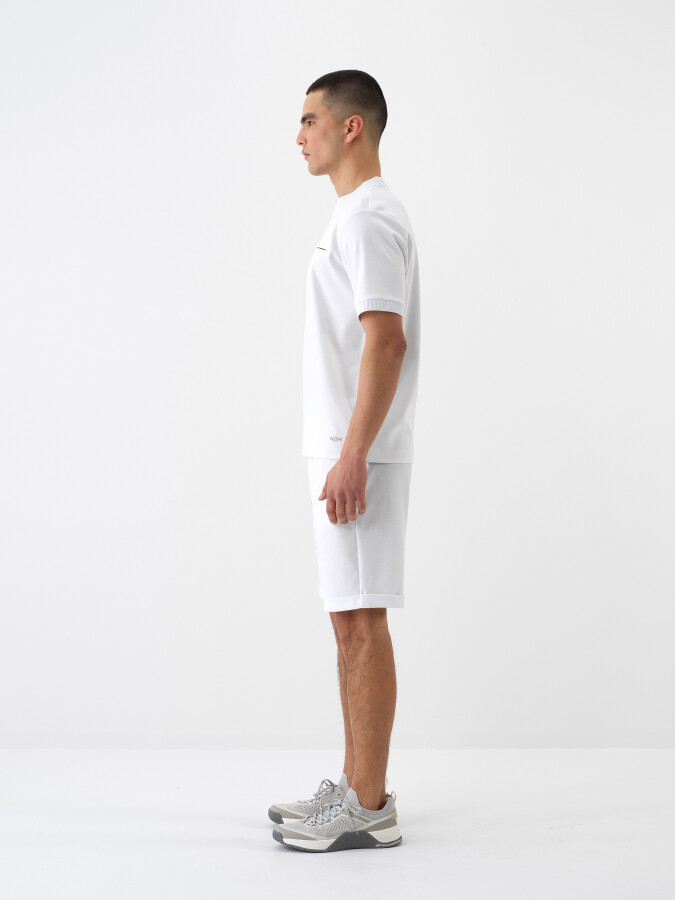 White Regular Fit Cotton T-Shirt - 4