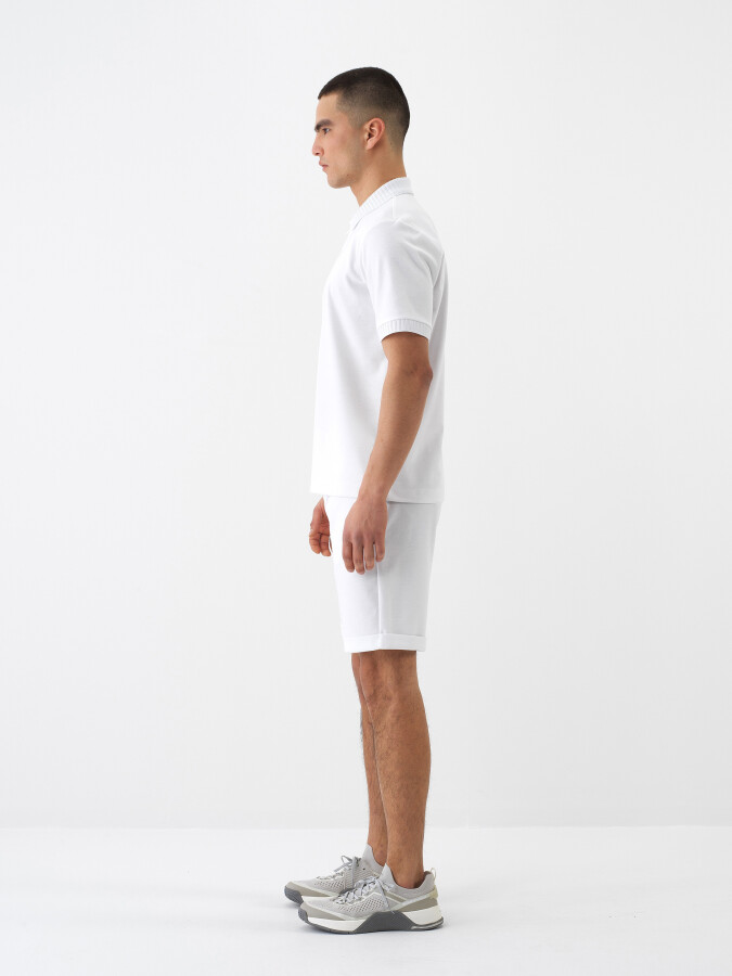 White Regular Fit Cotton T-Shirt - 3
