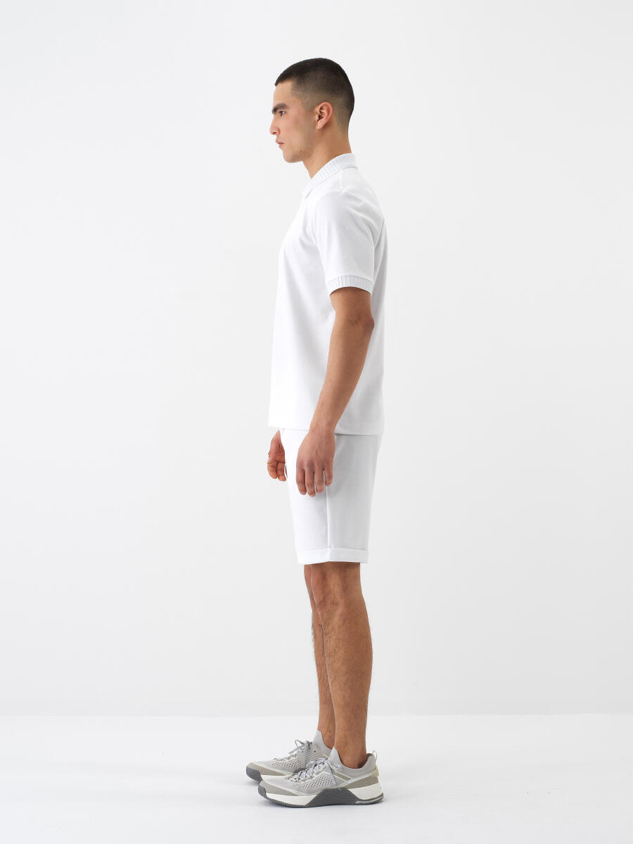 White Regular Fit Cotton T-Shirt - 3