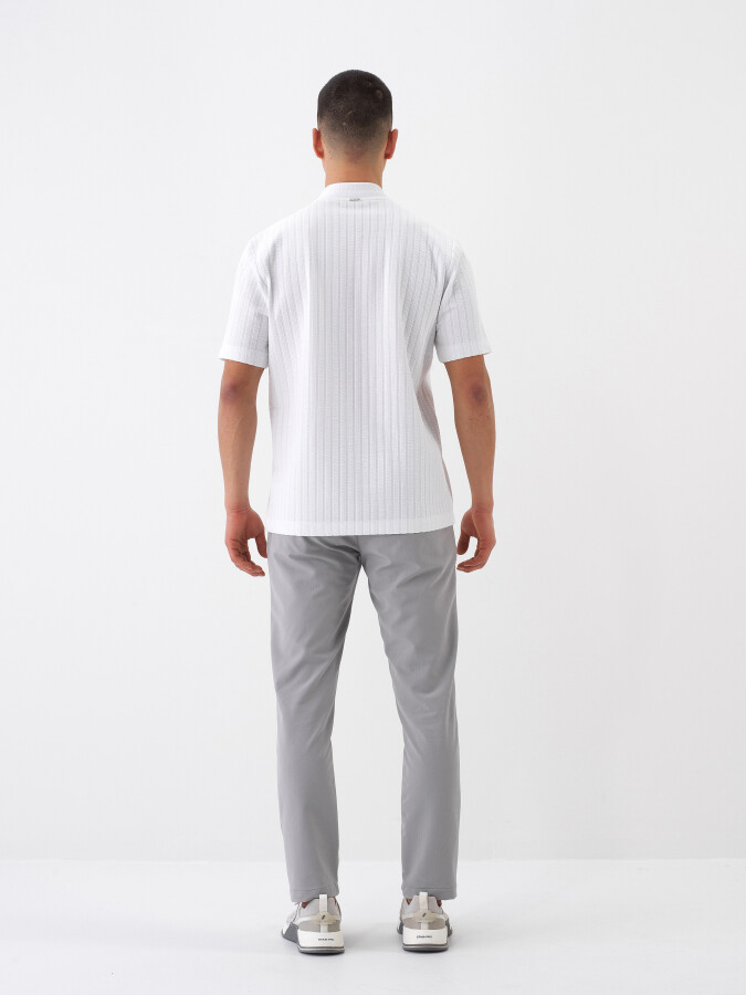 White Regular Fit Cotton T-Shirt - 5