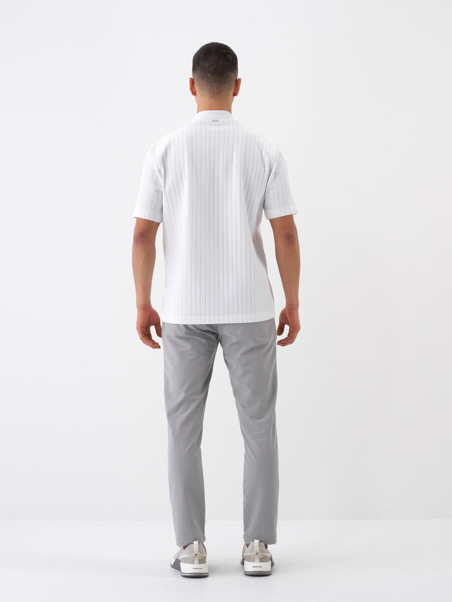 White Regular Fit Cotton T-Shirt - 5