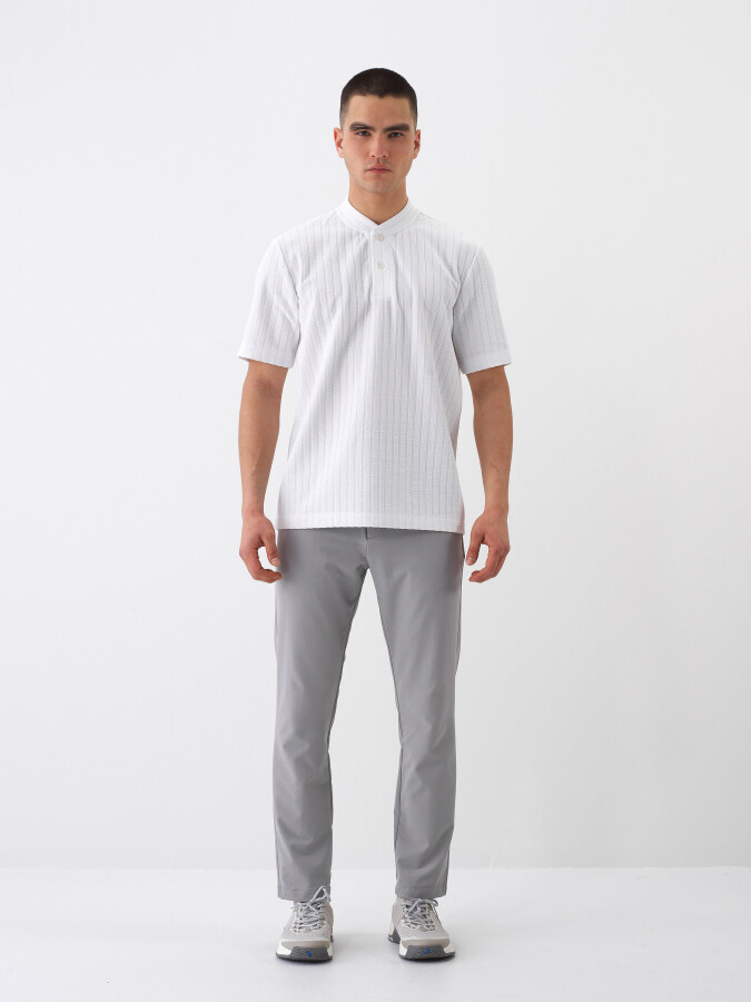 White Regular Fit Cotton T-Shirt - 2