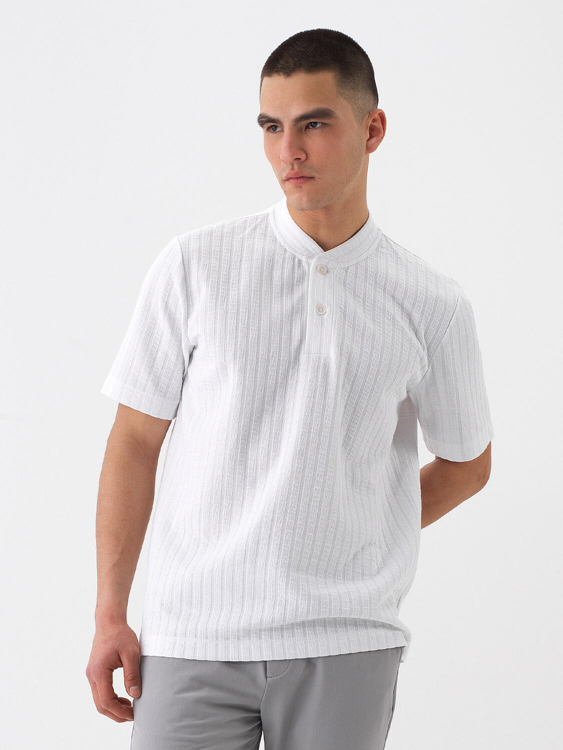 White Regular Fit Cotton T-Shirt - 1