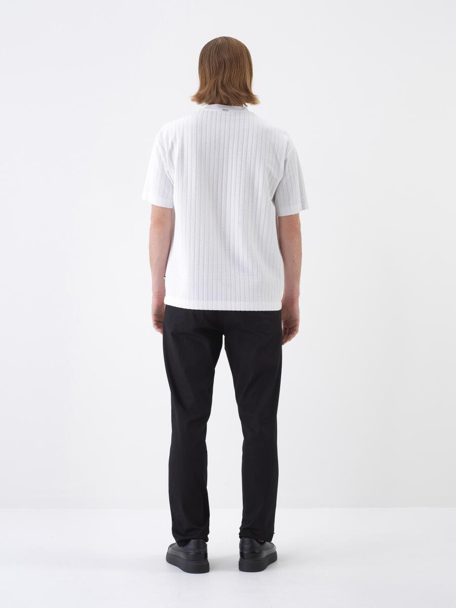 White Regular Fit Cotton T-Shirt - 5