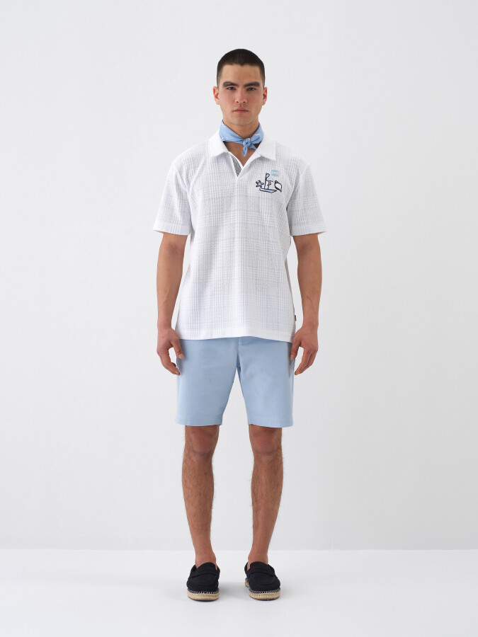 White Regular Fit Cotton T-Shirt - 2