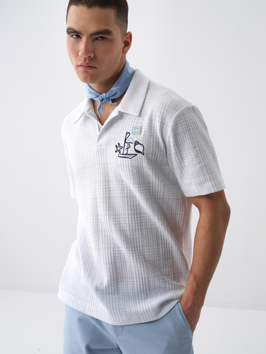 White Regular Fit Cotton T-Shirt - 1