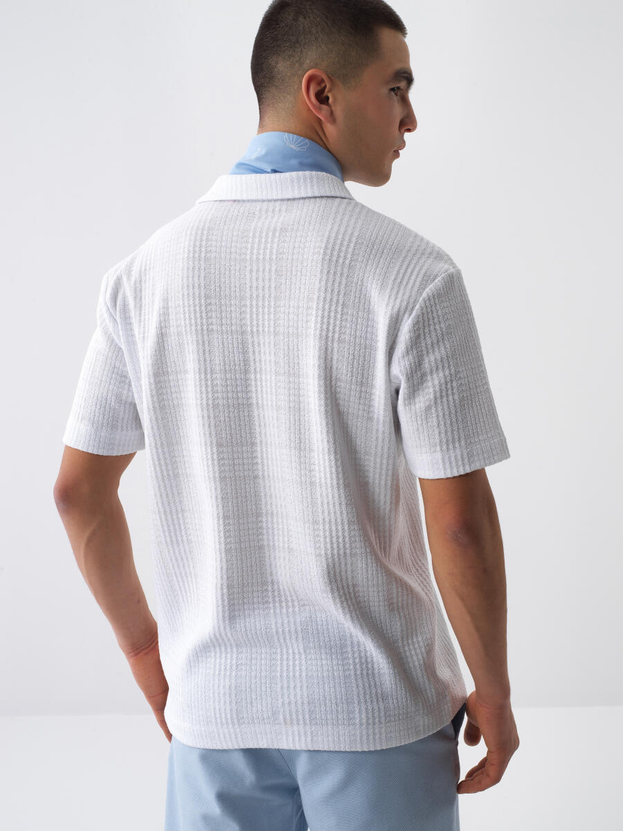 White Regular Fit Cotton T-Shirt - 4