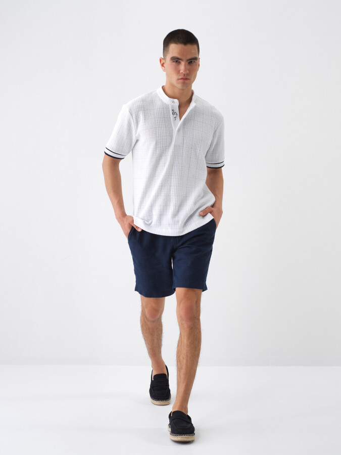 White Regular Fit Cotton T-Shirt - 2