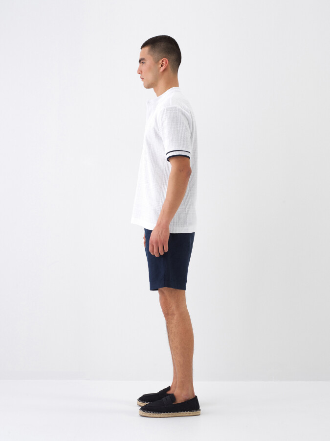 White Regular Fit Cotton T-Shirt - 3