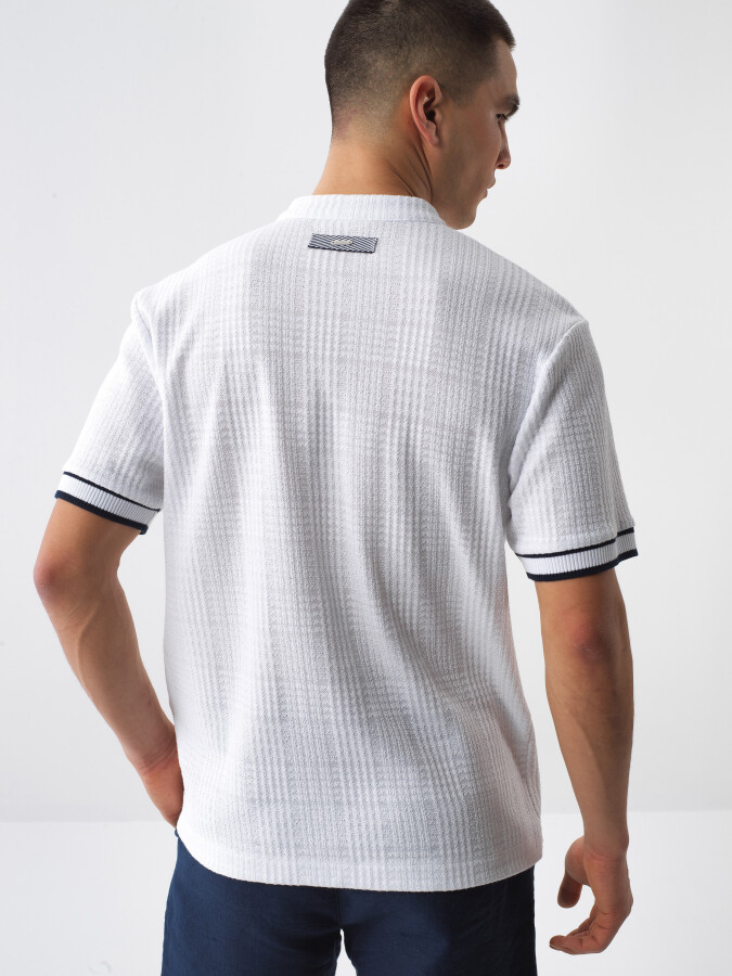 White Regular Fit Cotton T-Shirt - 4